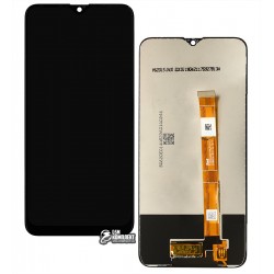 Дисплей для Oppo A12, A5s, A7, Realme 3, 3i, чорний, з сенсорним екранах, жовті шлейфи, оригінал (переклеєне скло), CPH2083, CPH2077, CPH1909, CPH1 ...