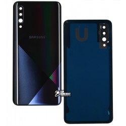 Задняя панель корпуса для Samsung A307F/DS Galaxy A30s, черный, со стеклом камеры, Prism Crush Black