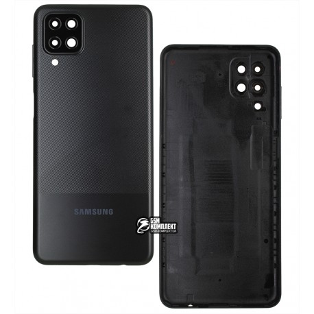 Задняя панель корпуса Samsung A125F Galaxy A12, черный, со стеклом камеры