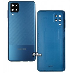 Задняя панель корпуса для Samsung A125F Galaxy A12, синий, со стеклом камеры