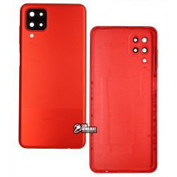 Задняя панель корпуса для Samsung A125F Galaxy A12, красный, со стеклом камеры