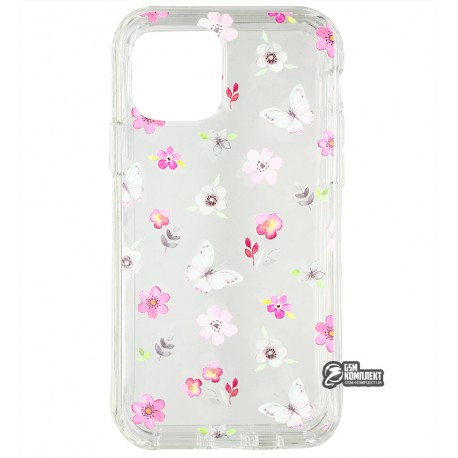 Чехол для Apple iPhone 11 Pro, Spring Flowers, прозрачный силикон, flowers and butterflies