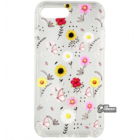 Чехол для Apple iPhone 7 Plus, iPhoine 8 Plus, Spring Flowers, прозрачный силикон, wildflower