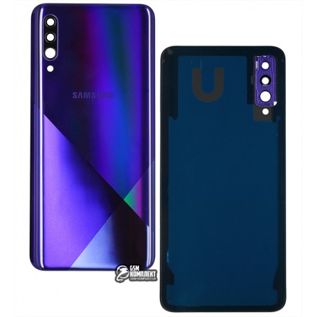 Задня панель корпусу для Samsung A307F / DS Galaxy A30s, фіолетовий, зі склом камери, Prism Crush Violet