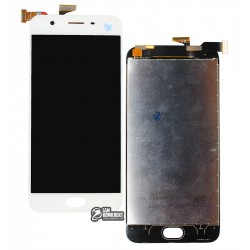Дисплей для Oppo A57, F3 Lite, білий, з сенсорним екраном, оригінал (переклеєне скло), CPH1701