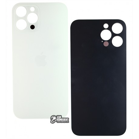 Задняя панель корпуса для Apple iPhone 12 Pro Max, белый, серебристый, без снятия рамки камеры, big hole, Silver