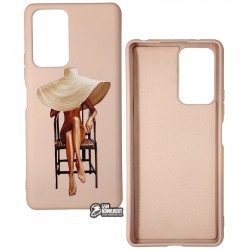 Чехол для Xiaomi Redmi Note 10 Pro, ART Lady with Hat, силиконовый