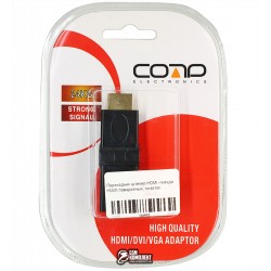 Перехідник штекер HDMI -гнездо HDMI поворотний, пластик Перехідник штекер HDMI -гнездо HDMI поворотний, пластик