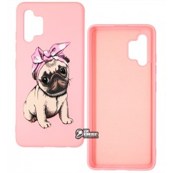 Чохол для Samsung A325 Galaxy A32, ART Mops, силіконовий, рожевий Чохол для Samsung A325 Galaxy A32, ART Mops, силіконовий, рожевий