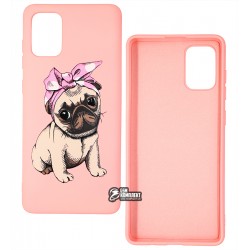 Чохол для Samsung A715F Galaxy A71 (2020), ART Mops, силіконовий, рожевий Чохол для Samsung A715F Galaxy A71 (2020), ART Mops, силіконовий, рожевий