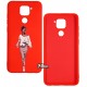 Чехол для Xiaomi Redmi Note 9, Redmi 10X, ART Lady red, силиконовый