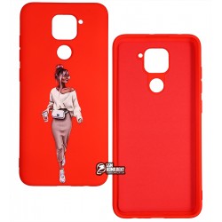 Чохол для Xiaomi Redmi Note 9, Redmi 10X, ART Lady red, силіконовий