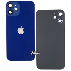 Задняя панель корпуса Apple iPhone 12 Mini, синяя, со стеклом камеры Задняя панель корпуса Apple iPhone 12 Mini, синяя, со стеклом камеры