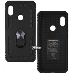 Чехол для Xiaomi Redmi Note 5, Redmi Note 5 Pro, Antishock, силиконовый, с кольцом держателем, черный