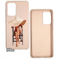 Чехол для Samsung A525 Galaxy A52, ART Lady with Hat, силиконовый