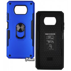 Чохол для Xiaomi Poco X3, Poco X3 NFC, Poco X3 Pro, Antishock, силіконовий, з кільцем держателем, синій
