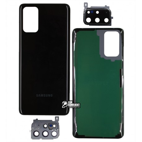 Задняя панель корпуса Samsung G985 Galaxy S20 Plus, черная, со стеклом камеры