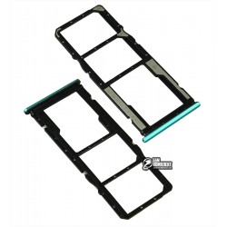 Тримач SIM карти Xiaomi Poco M3, Redmi 9T, зёлений, з власником MMC