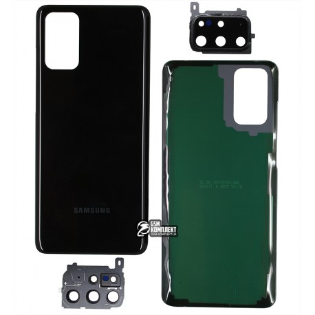 Задняя панель корпуса для Samsung G986 Galaxy S20 Plus 5G, черный, со стеклом камеры