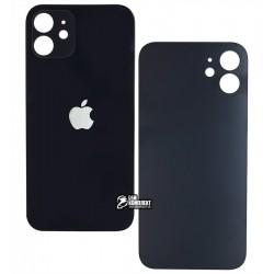 Задня панель корпусу для Apple iPhone 12, чорний, без зняття рамки камери, big hole Задня панель корпусу для Apple iPhone 12, чорний, без зняття рамки камери, big hole