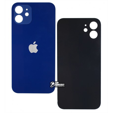 Задняя панель корпуса для Apple iPhone 12 синий, без снятия рамки камеры, big hole