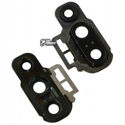 Скло камери для Huawei P20 Pro, чорний, з рамкою