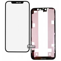 Скло дисплея для Apple iPhone 12, iPhone 12 Pro, з рамкою, з OCA-плівкою, чорне Скло дисплея для Apple iPhone 12, iPhone 12 Pro, з рамкою, з OCA-плівкою, чорне