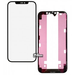 Скло дисплея для Apple iPhone 12 Pro Max, з рамкою, з OCA-плівкою, чорне