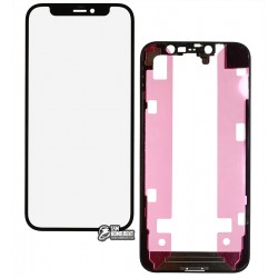 Скло дисплея для Apple iPhone 12 mini, з рамкою, з OCA-плівкою, чорне Скло дисплея для Apple iPhone 12 mini, з рамкою, з OCA-плівкою, чорне