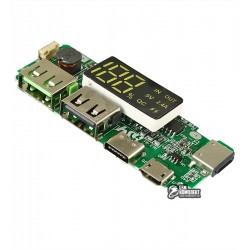 Модуль PowerBANK з LED дисплеєм і трьома USB виходами 5V 2.4A
