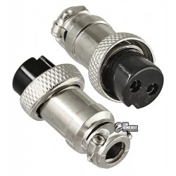 Цилиндрический разъем GX16 16M-2A, 2 pin, 7A 125V Цилиндрический разъем GX16 16M-2A, 2 pin, 7A 125V