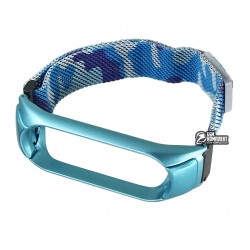 Браслет для Xiaomi Mi Band 4, миланская петля, сине-камуфляж