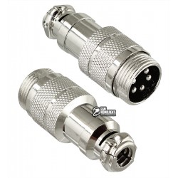 Цилиндрический разъем GX16 16M-5, 5 pin, 7A 125V Цилиндрический разъем GX16 16M-5, 5 pin, 7A 125V