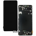 Дисплей Samsung A715 Galaxy A71, A715F/DS Galaxy A71, черный, с тачскрином, с рамкой, оригинал, service pack box, (GH82-22152A/GH82-22248A)
