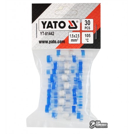 Набір термоусаджуваних гільз YATO з Оловяний кільцем, 1.5 - 2.5mm², 30шт