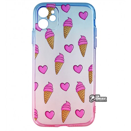 Чехол для iPhone 11, WAVE Sweet & Acid, силикон (blue/pink/ice cream)