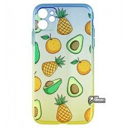 Чохол для iPhone 11, WAVE Sweet & Acid, силікон (blue / yellow / avocado)