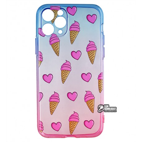 Чехол для iPhone 11 Pro, WAVE Sweet & Acid, силикон, (blue/pink/ice cream)