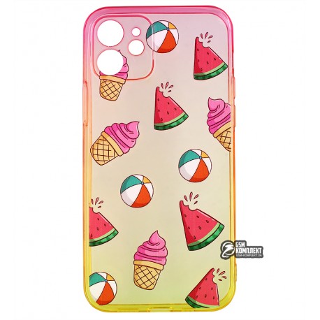 Чехол для iPhone 12, WAVE Sweet & Acid, силикон, (red/yellow/watermelon)