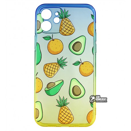 Чехол для iPhone 12, WAVE Sweet & Acid, силикон, (blue/yellow/avocado)