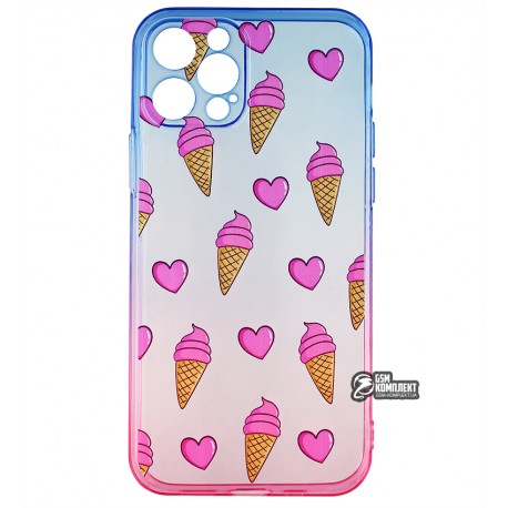 Чехол для iPhone 12 Pro, WAVE Sweet & Acid, силикон, (blue/pink/ice cream)