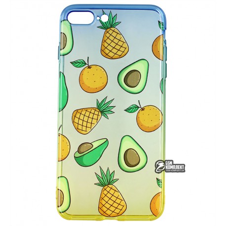 Чехол для iPhone 7 Plus/8 Plus, WAVE Sweet & Acid, силикон, (blue/yellow/avocado)
