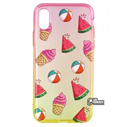 Чехол для iPhone X / Xs, WAVE Sweet & Acid, силикон, (red/yellow/watermelon)