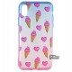 Чехол для iPhone X / Xs, WAVE Sweet & Acid, силикон, (blue/pink/ice cream)