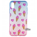 Чехол для iPhone X / Xs, WAVE Sweet Acid, силикон, (blue/pink/ice cream)