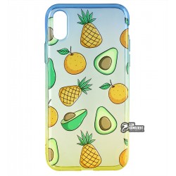 Чехол для iPhone X / Xs, WAVE Sweet & Acid, силикон, (blue/yellow/avocado) Чехол для iPhone X / Xs, WAVE Sweet & Acid, силикон, (blue/yellow/avocado)