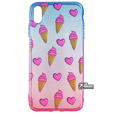 Чохол для iPhone Xs Max, WAVE Sweet & Acid, силікон, (blue / pink / ice cream)