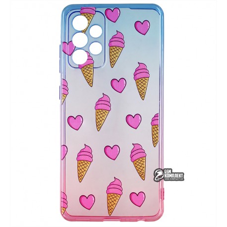 Чехол для Samsung A525 Galaxy A52WAVE Sweet & Acid, силикон, (blue/pink/ice cream)