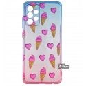 Чехол для Samsung A525 Galaxy A52, wave Sweet Acid, силикон, (blue/pink/ice cream)