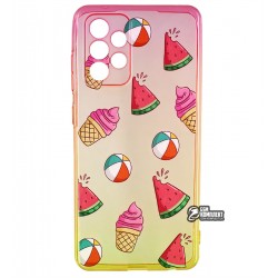 Чехол для Samsung A525 Galaxy A52, wave Sweet & Acid, силикон, (red/yellow/watermelon)